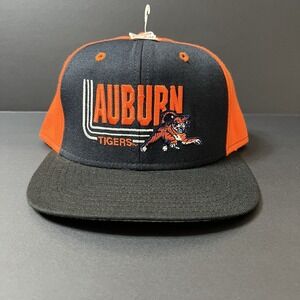 Vintage Auburn Tigers SnapBack Hat Orange Blue White NWT Made In USA
